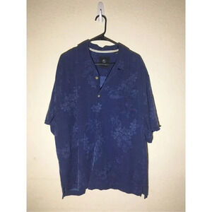 Mens Jamaica Jaxx Polo Size XL Blue Hawaiian Pattern Pretty Vacation Summer